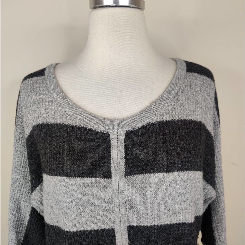 LOFT Stripe Wool Blend Sweater Dolman Sleeve - Picture 2 of 6